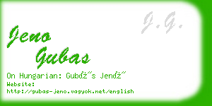 jeno gubas business card